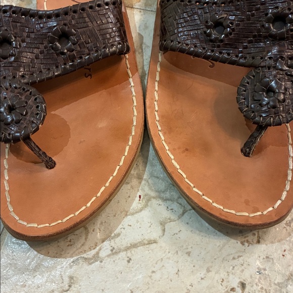 Jack Rogers Dark Brown Woven Leather Sandals SZ 8 - Picture 7 of 7